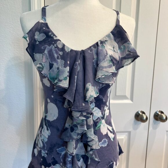 ruffle y2k 2000s boho top with with floral print - Picture 4 of 4